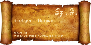 Szotyori Herman névjegykártya