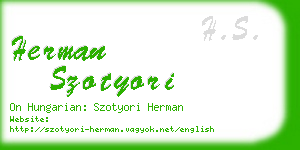 herman szotyori business card